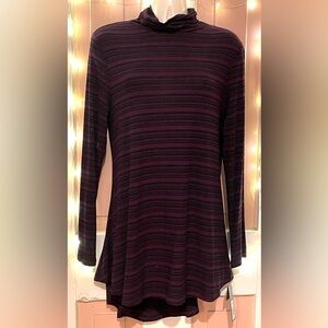 Apt. 9 Women's Black and Purple Striped Tunic dress nwt
